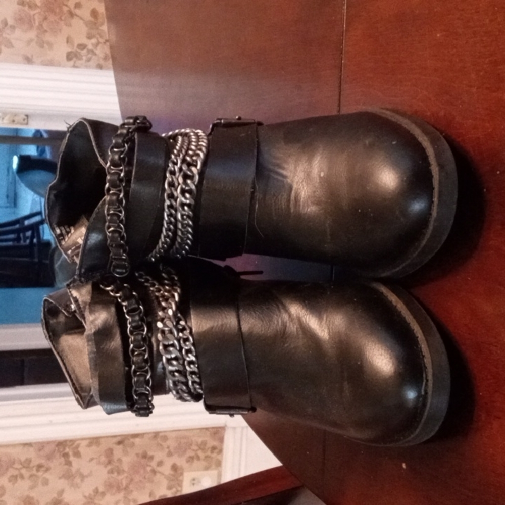 So black biker booties